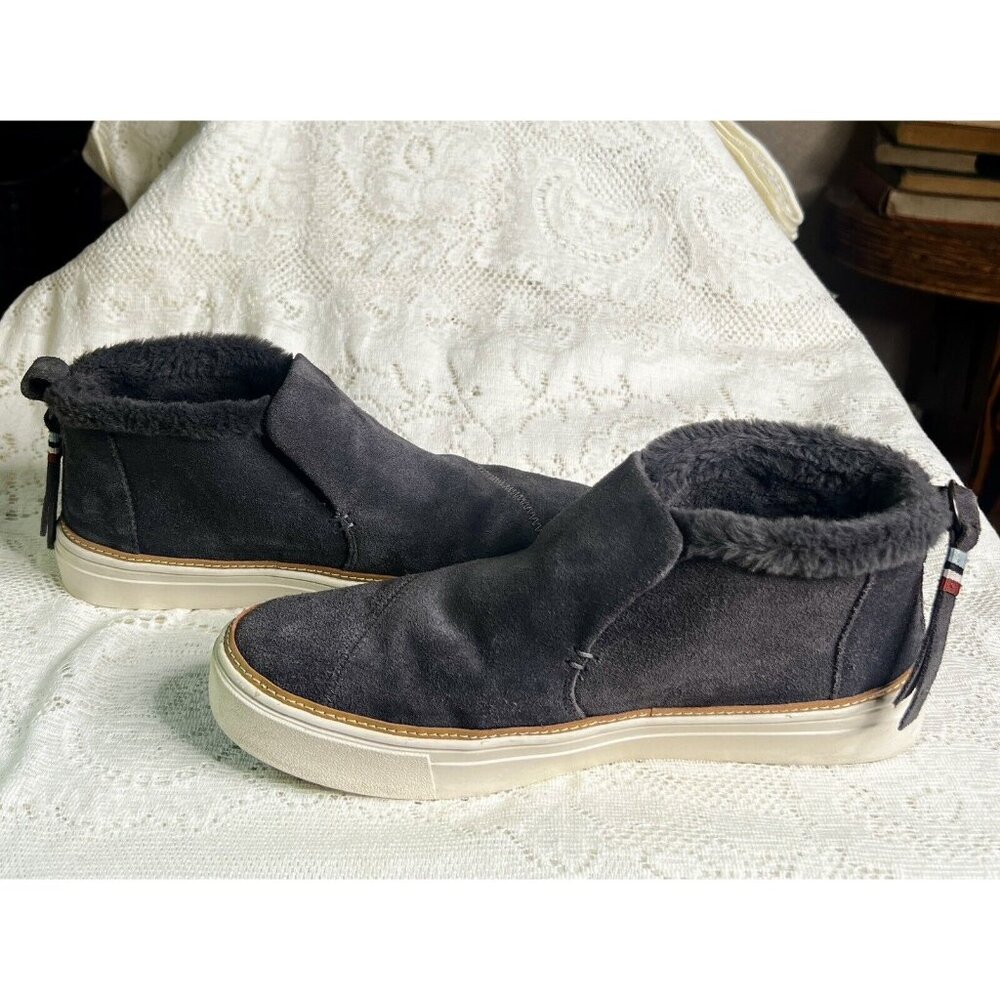 Womens TOMS PAXTON SLIP ON CHUKKA SNEAKER SHOE • Blue Suede• Size 8